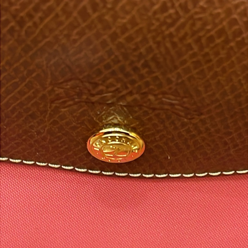 Longchamp Pink and Brown Tote Bag with Leather Handles FIRM - Picture 8 of 9